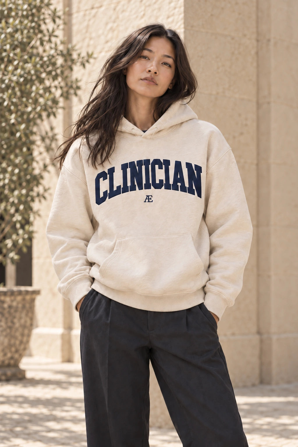 CLINICIAN Hoodie on a model