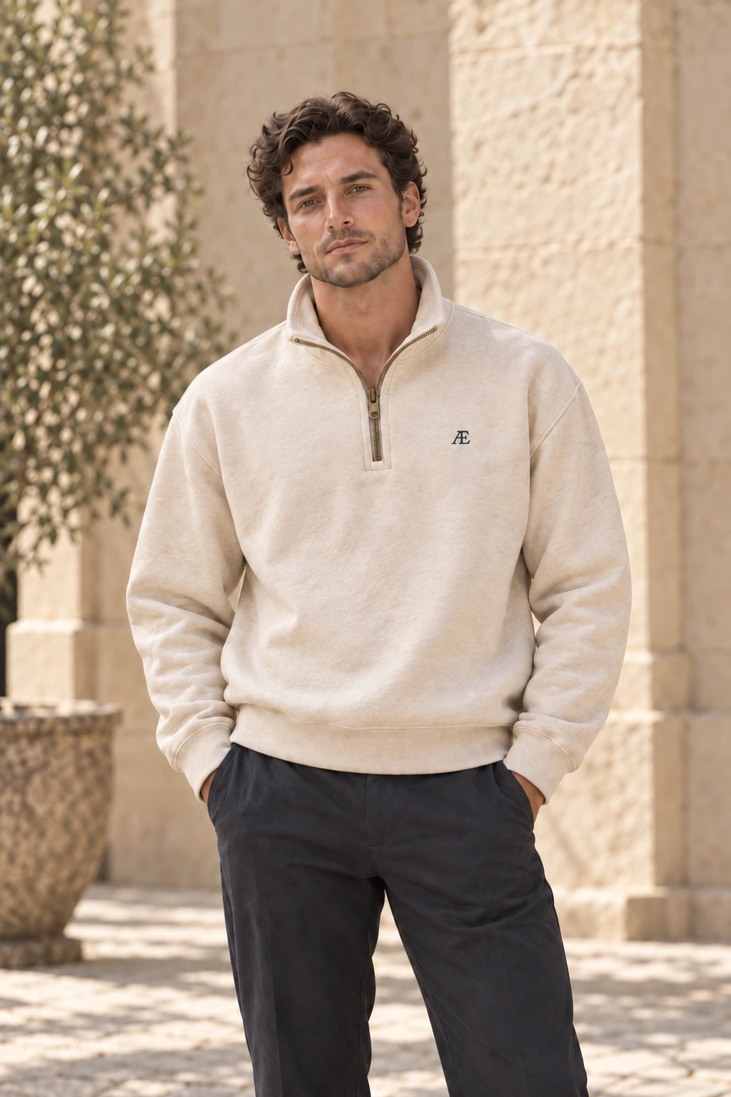 Æ Quarter Zip on a model